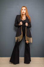 Load image into Gallery viewer, Black Blazer with Gold Strings
