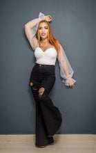 Load image into Gallery viewer, Wide Leg Distressed Jean
