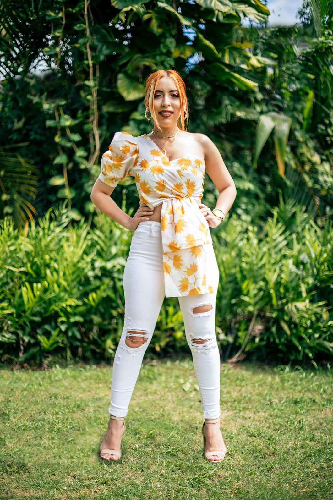Puff Sleeve One Shoulder
