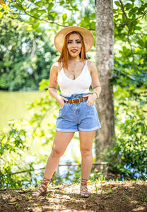 Paper Bag Denim Short